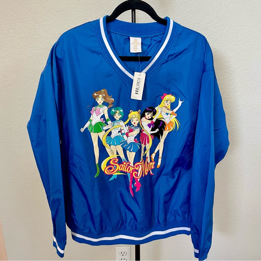 NWT‎ BoxLunch Exclusive Sailor Moon Guardians Blue V-Neck Windbreaker-MD